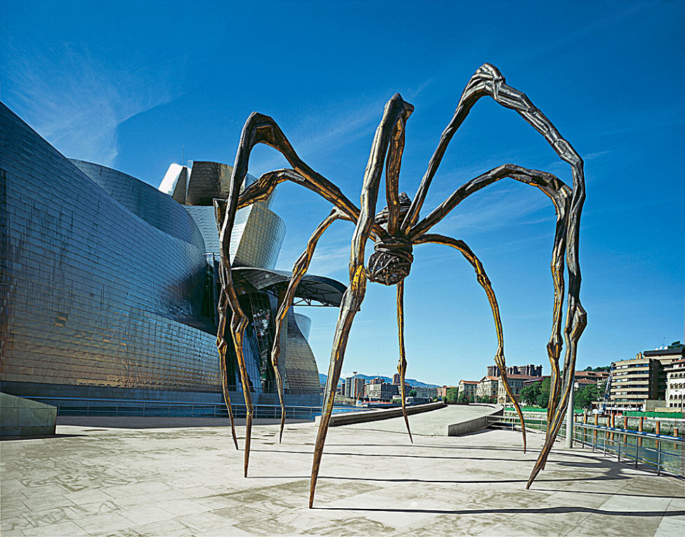 Maman -giant spider - at the Guggenheim Museum in Bilbao, Spain. Artist Louise Bourgeois. Year 1999