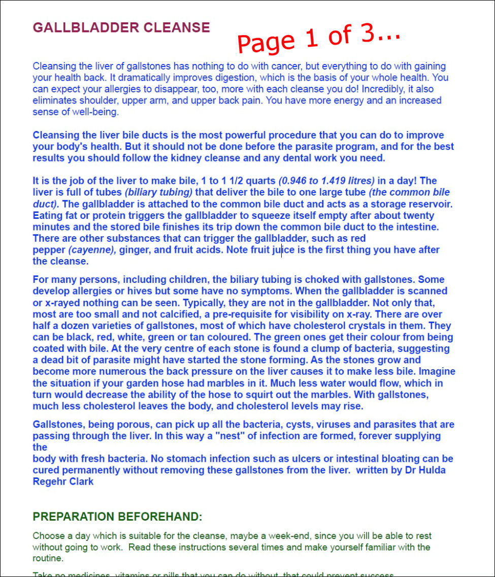 Mercola Gallbladder Cleanse Home Treatment - page 1 of 3