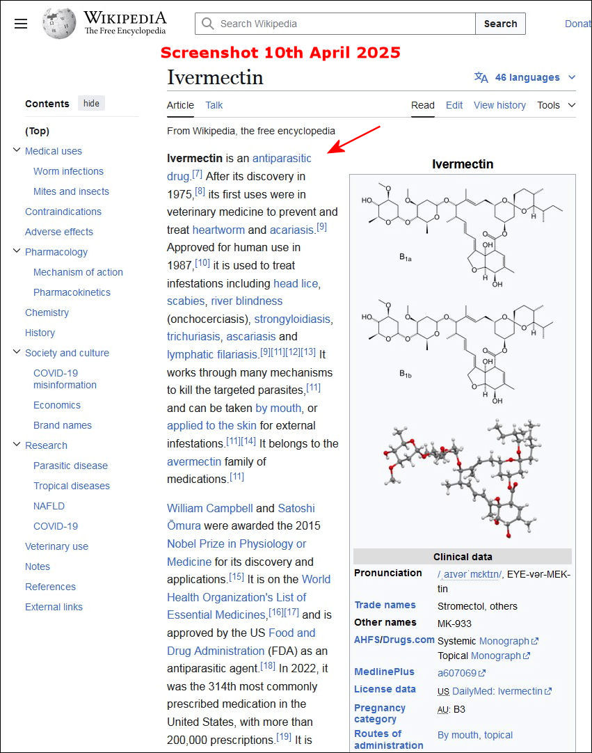 Ivermectin is a antiparasitic drug
