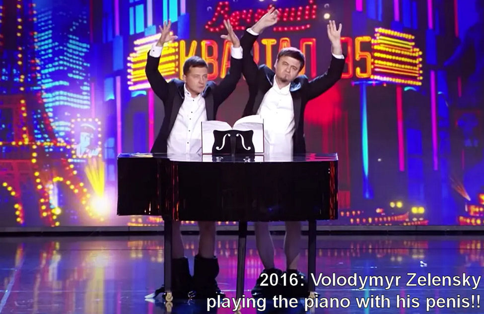 2016: Volodymyr Zelensky playing the piano with his penis!!