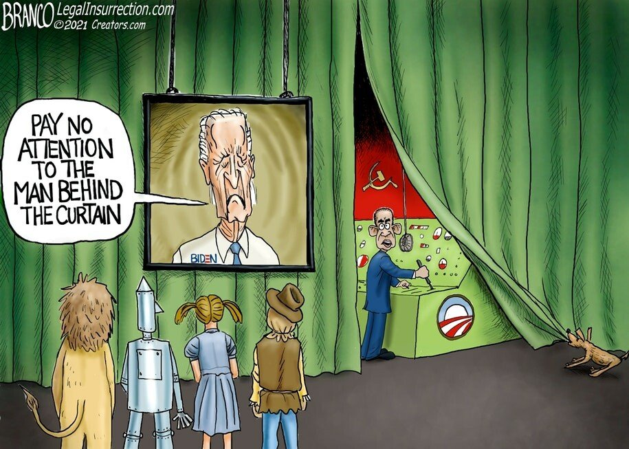 Joe Biden the puppet fake president - while Barrack Obama pulls the strings