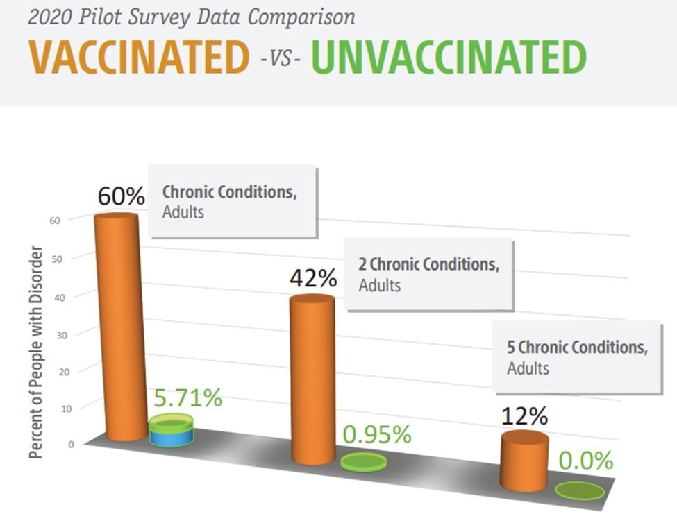 2020 Pilot Survey Data Comparison Chart - Vaccinated vs Unvaccinated