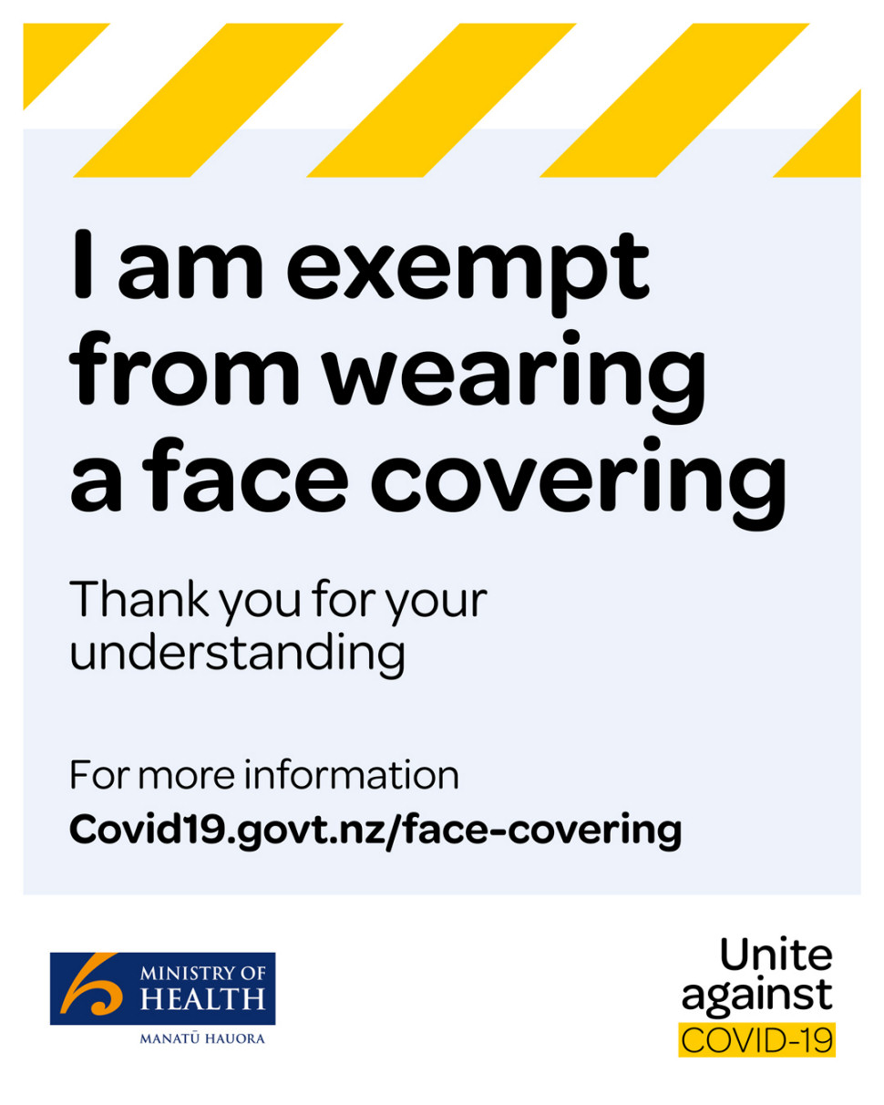 COVID FACE COVERINGS EXEMPTION - New Zealand Ministry of Health