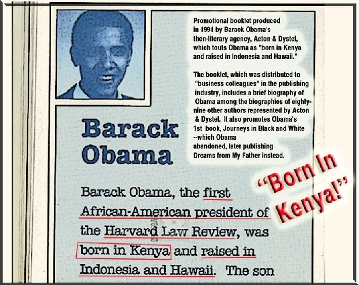 Barack Hussein Obama's Birth Certificate. Yes, he was born in Kenya, Africa