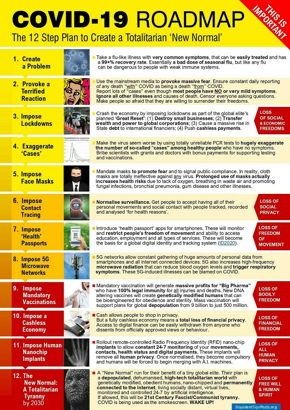 Covid-19 Roadmap - 12 Step Plan to Create a Totalitarian 'New Normal'