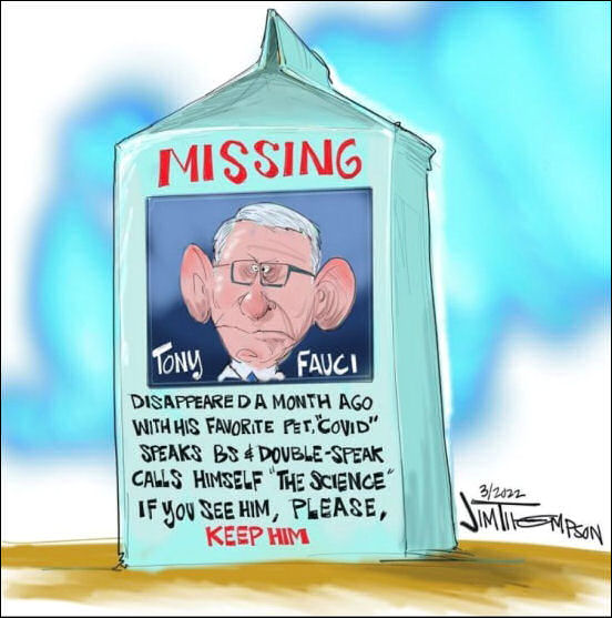 Anthony Fauci Missing - Milk carton adverts - Calls himself 'The Science!' - If found, KEEP HIM