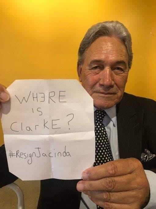 Winston Peters asks 'Where is Clarke Gayford? Resign Jacinda'