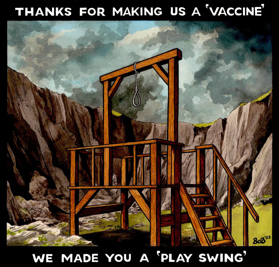 Thanks for making us a vaccine. We made you a play swing...