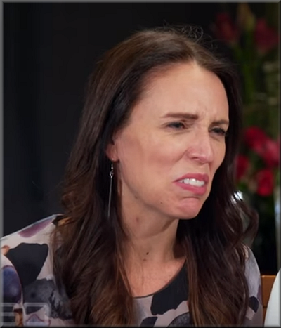 Socialist Jacinda Ardern, Prime Minister of New Zealand (many believe Jacinda was elected via a fraudulent electoral system)