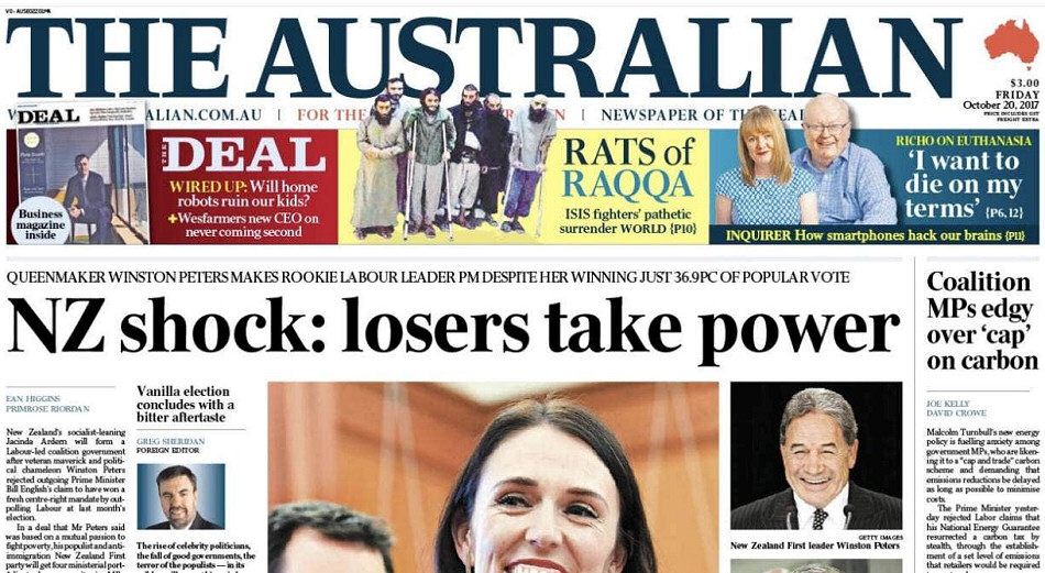 NZ shock: losers take power' - world reacts to the Jacinda Ardern-led government