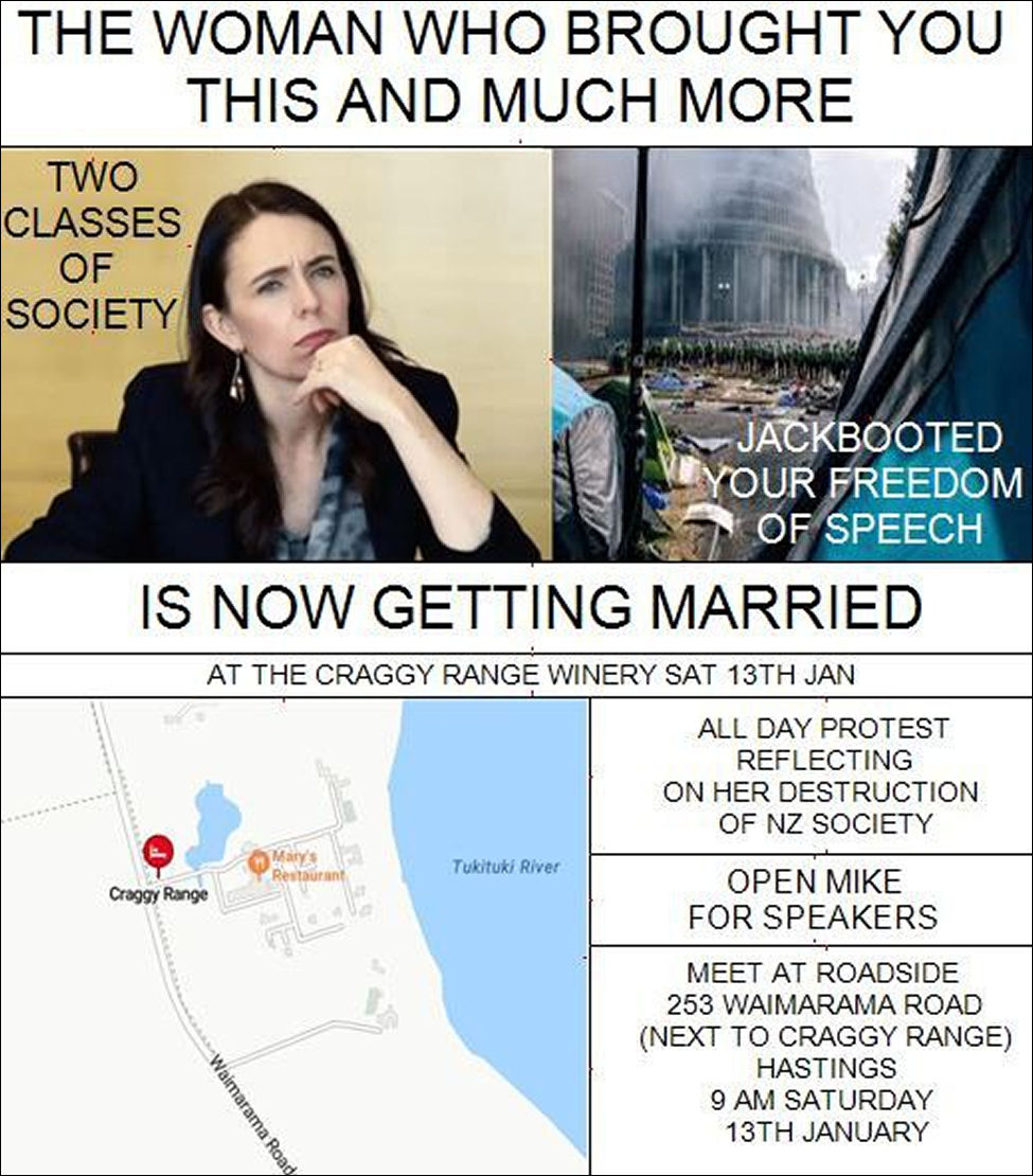 Jacinda Ardern, the woman who brought you two classes of people, sedition, treason and democide - is getting married!