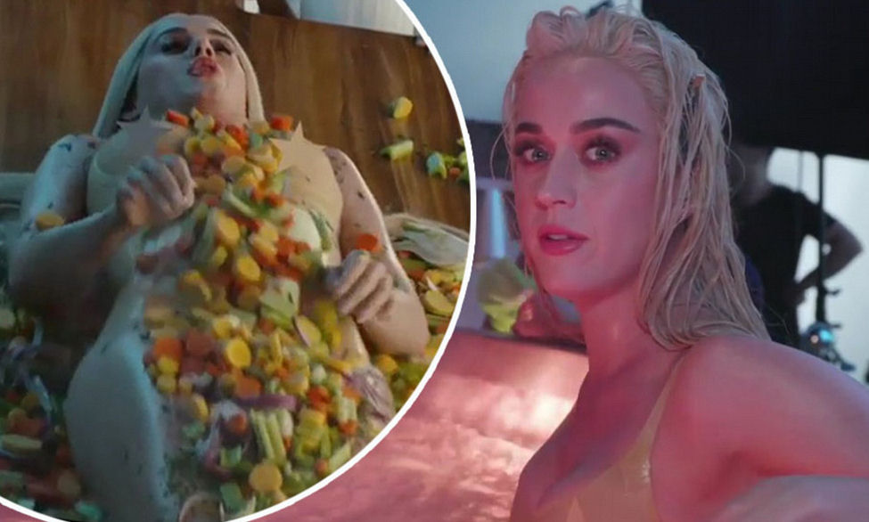 Katy Perry promoting Cannibalism - Making of Bon Appetit Music Video