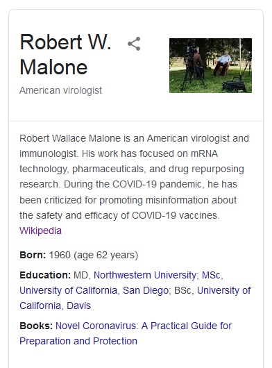 Dr. Robert Malone on Wikipedia