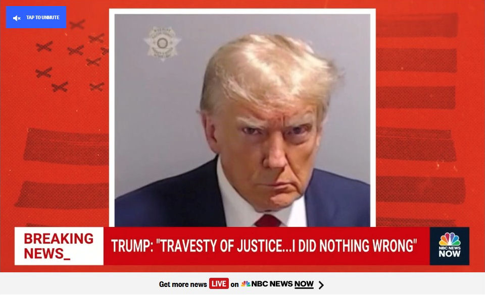 Mug shot of President Donald Trump - 24th August 2023