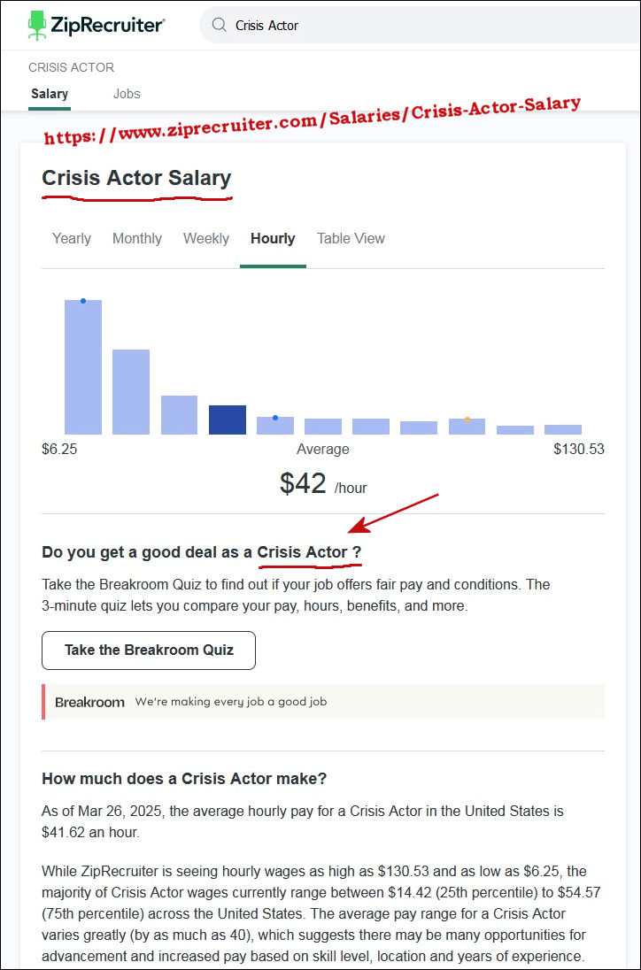 How much does a Crisis Actor make?